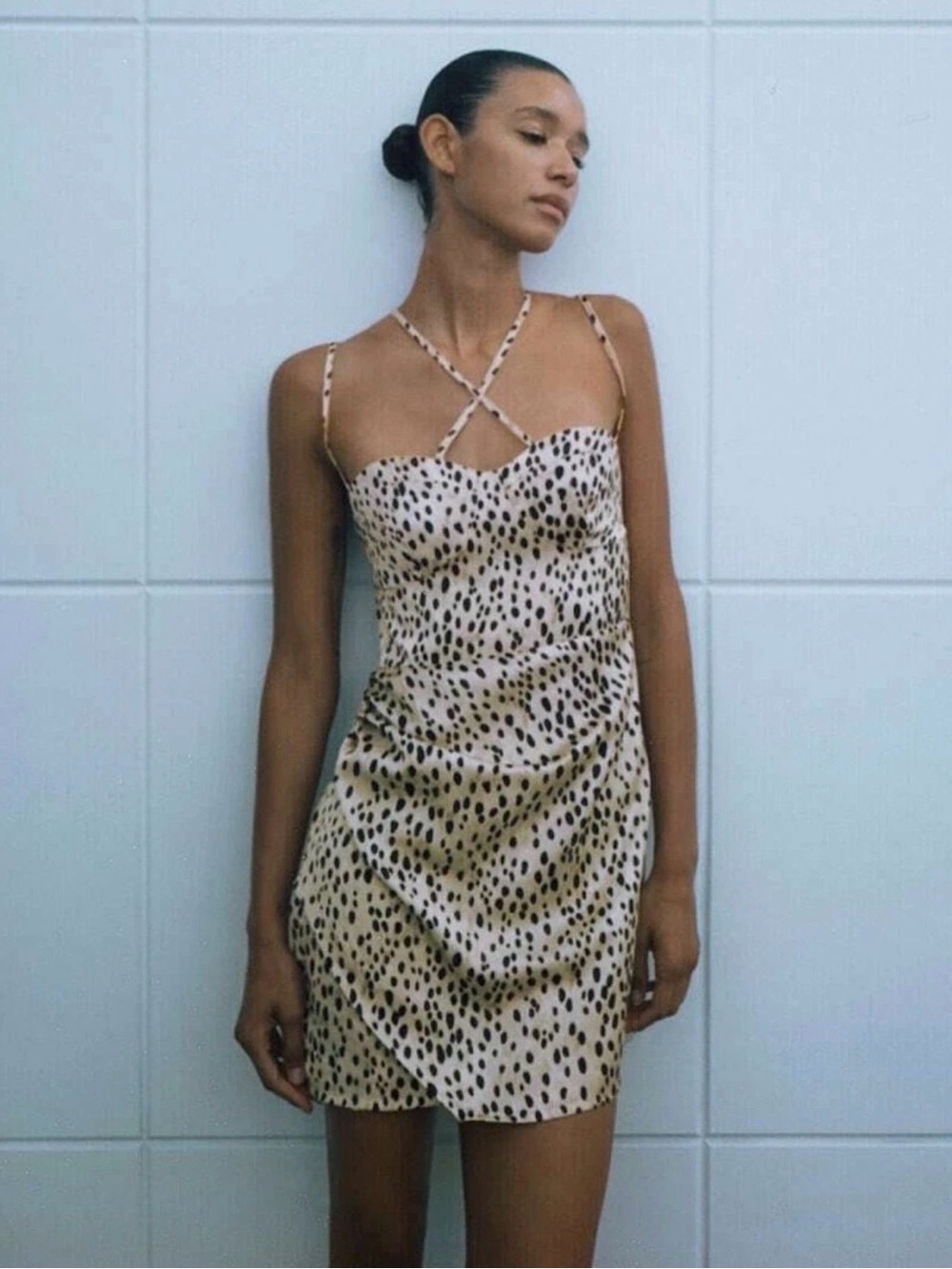 Zara animal print mini dress